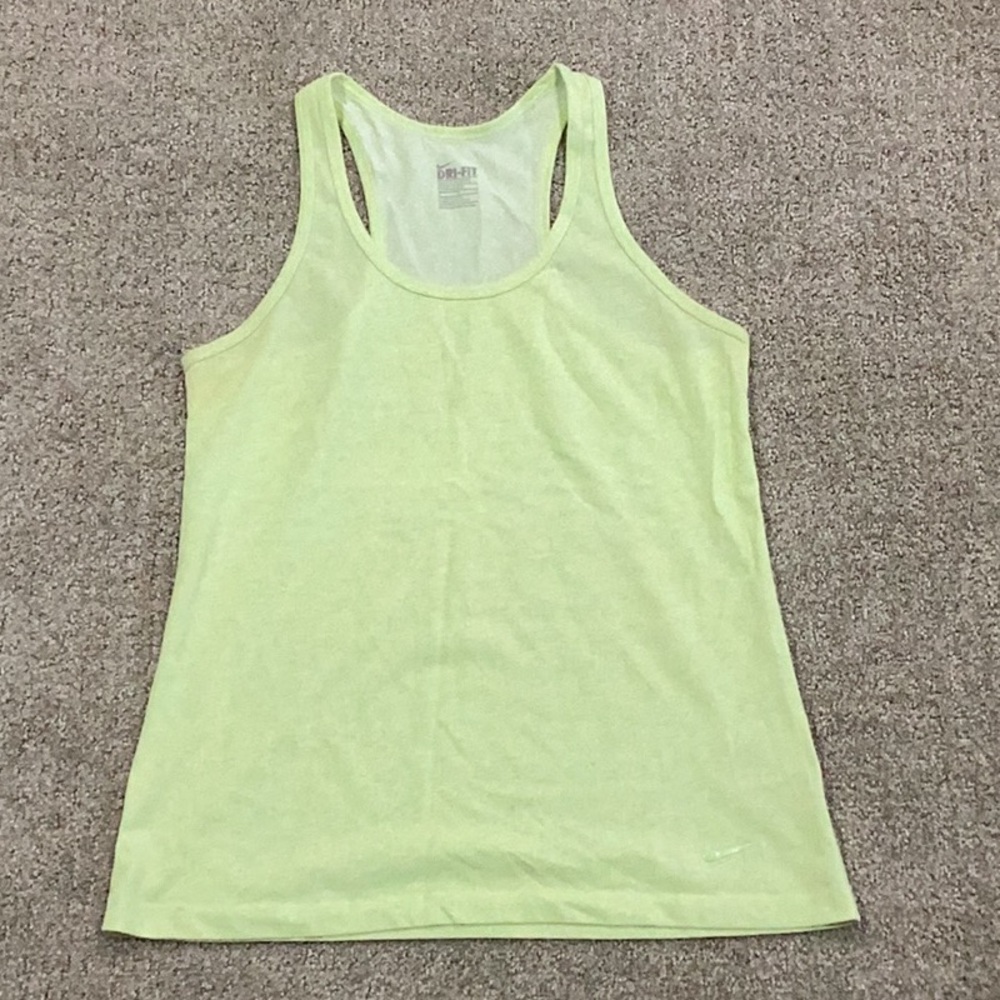 Nike Yellow Fitted Tank Top Athletic Style